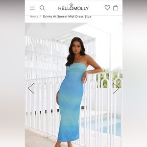 Hello Molly Drinks At Sunset Midi Dress Blue